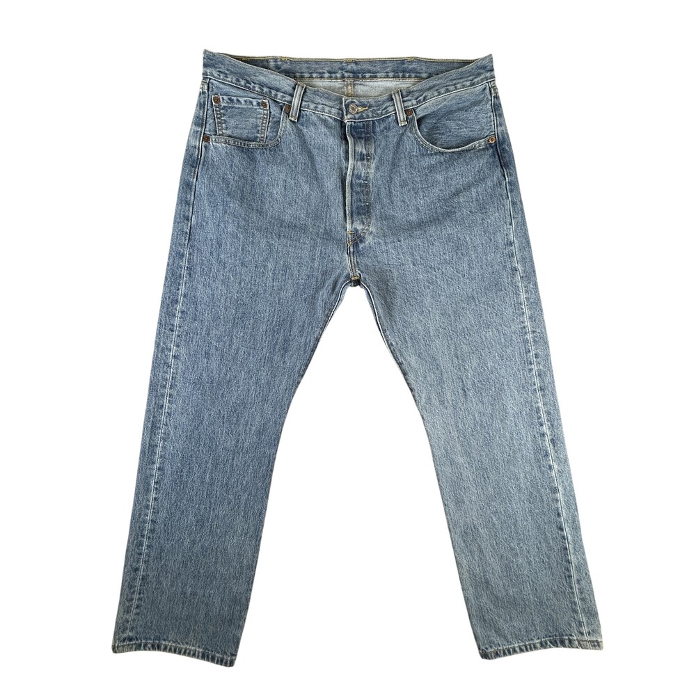 Levis 501 Jeans Mens 38x30 Blue Denim Straight Leg Button Fly Classic Pants